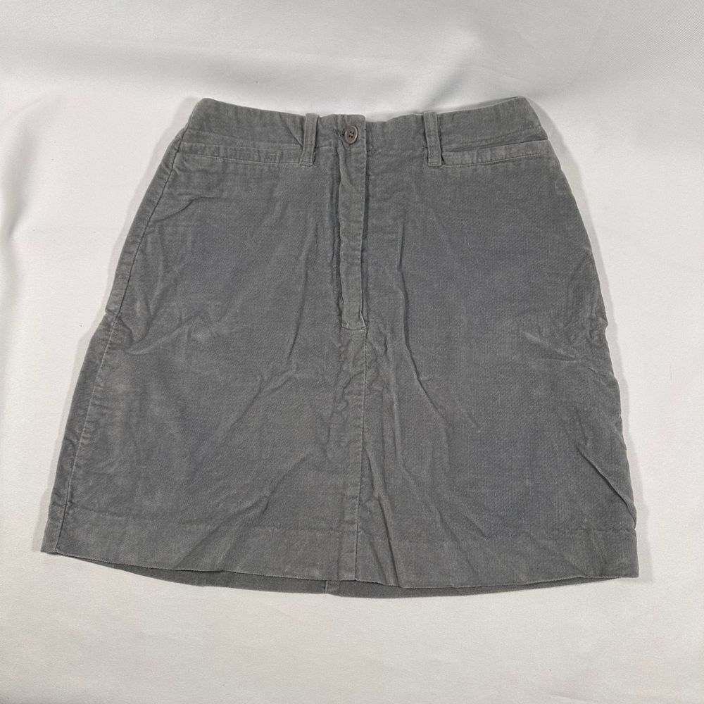 Esprit Womens Skirt size 1/2 Gray Soft‎ Velour Velvet Mini Big Pockets